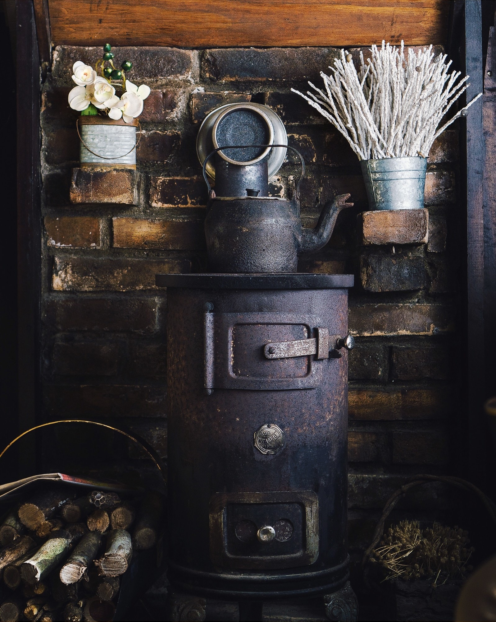 an old wood furnace