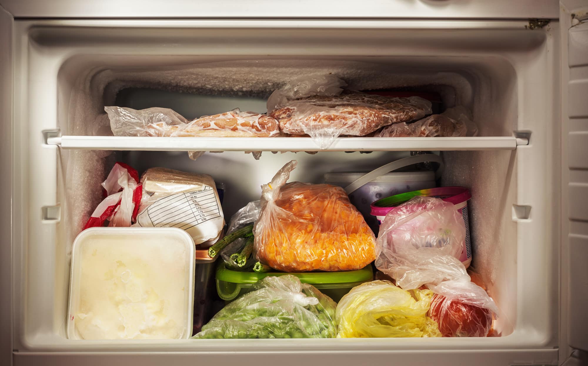 the inside of a freezer