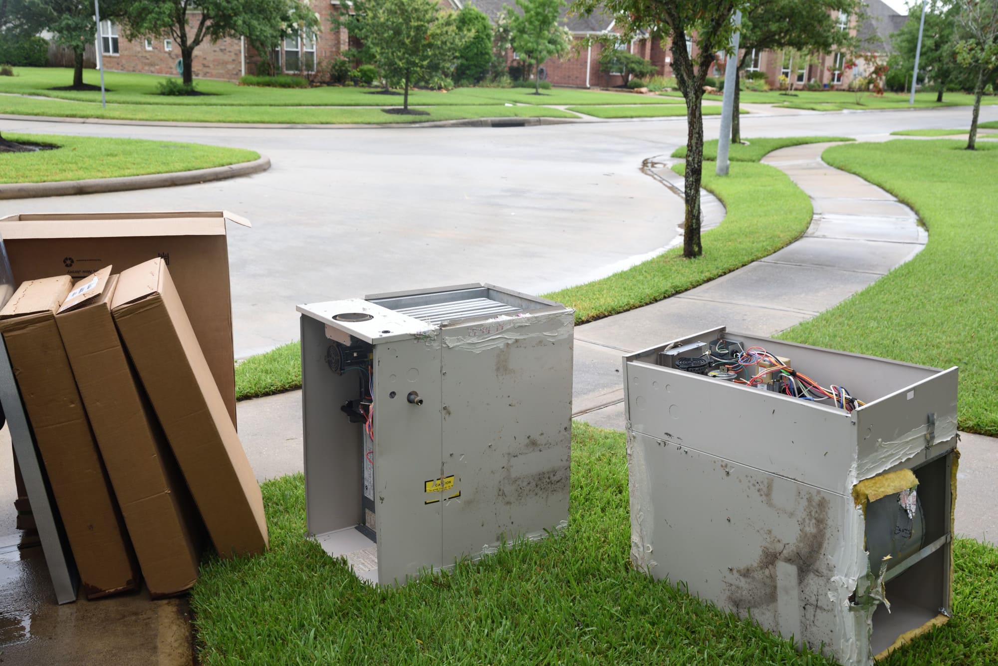 a dismantled furnace